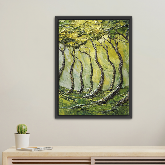 Bowed Trees 1.50" Framed Canvas